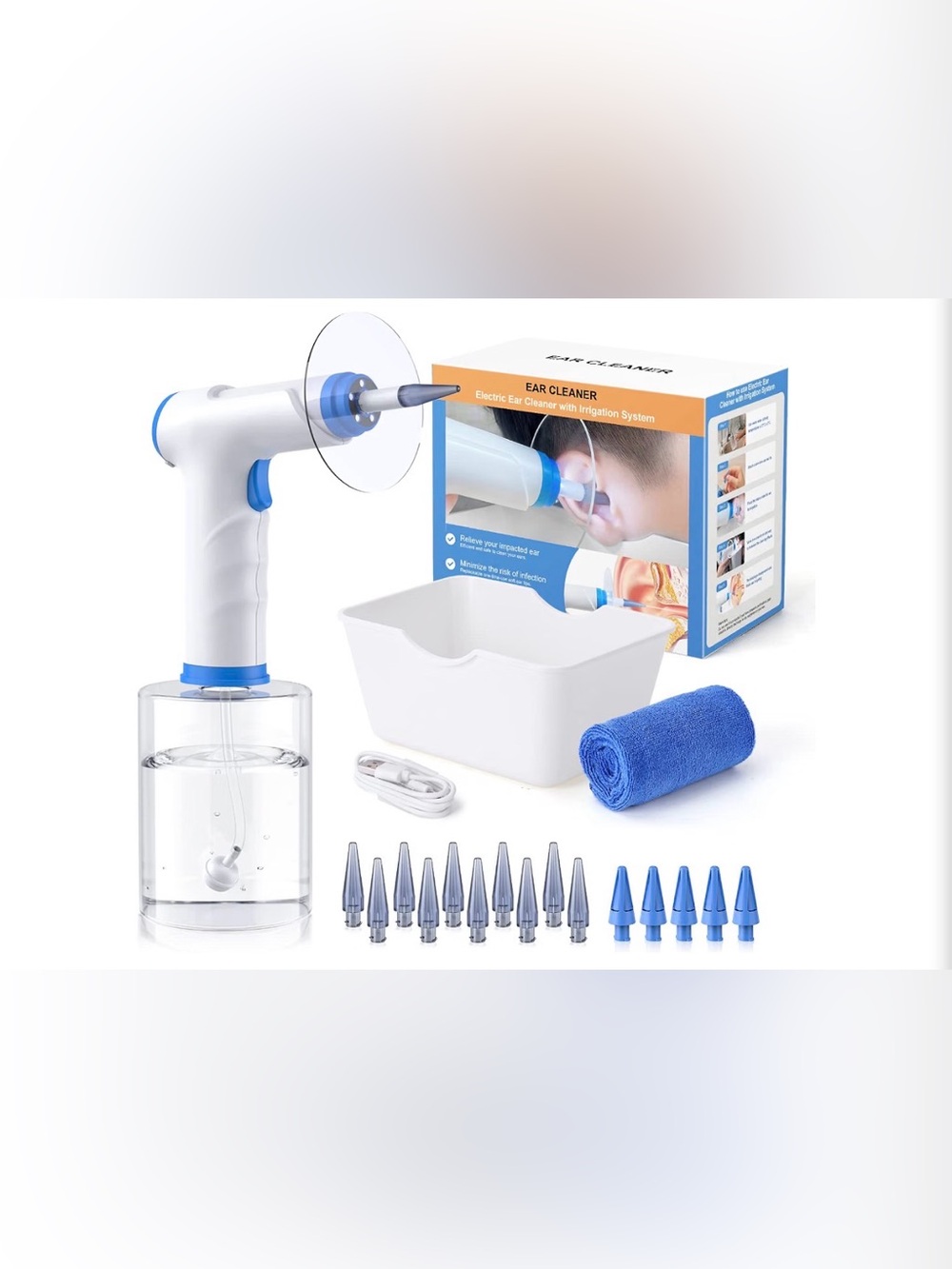 Upgraded Ear Wax Removal Kit Electric Tool Cleaning Ear Wash Flush Irrigation.